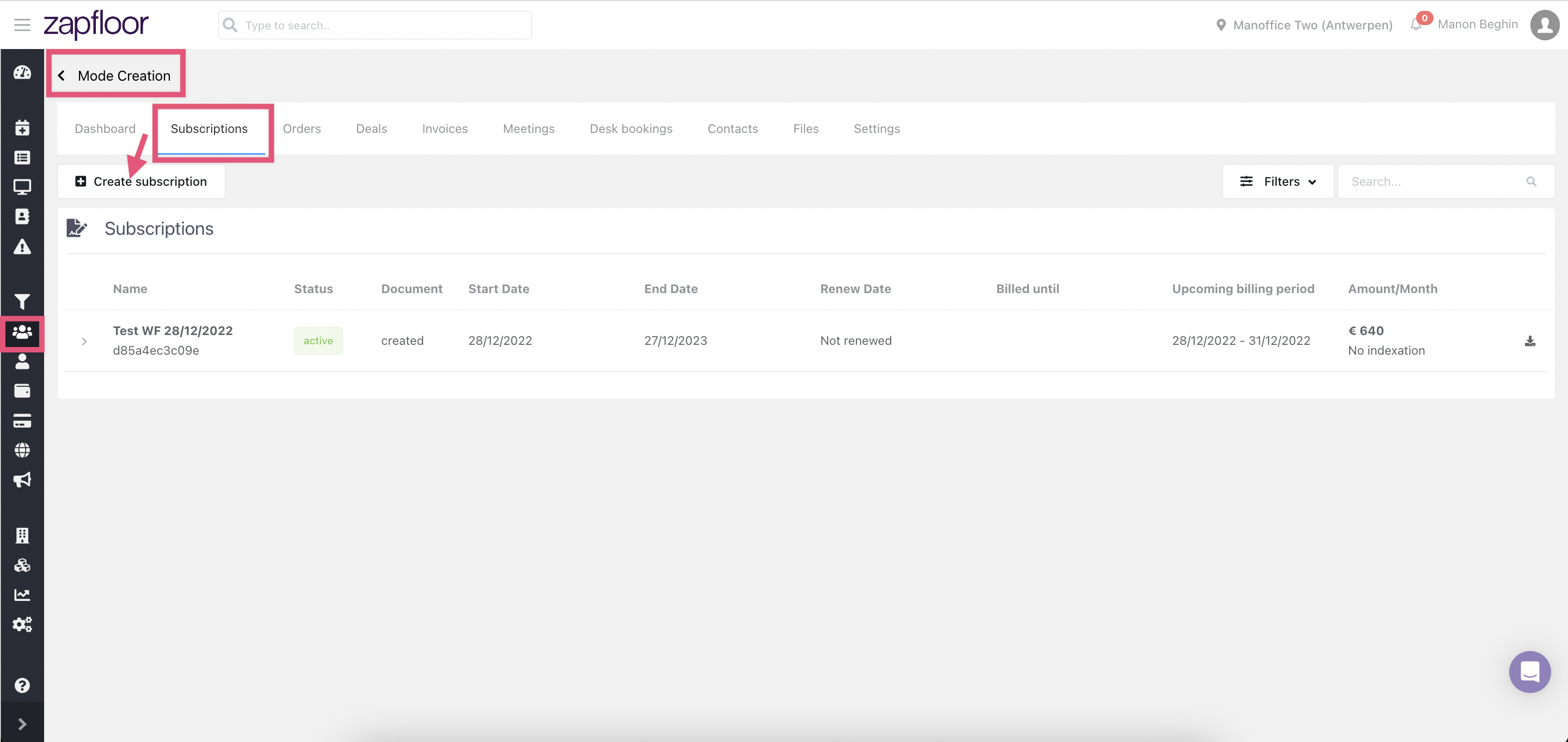 How to create a new subscription